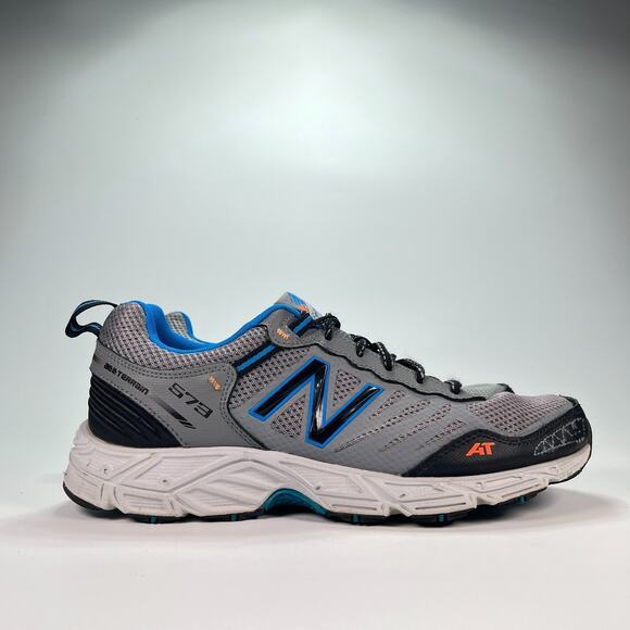 New Balance 573 V3 Gray Blue AT All Terrain Trail Running Shoes Men's Size 11.5 - Picture 1 of 10